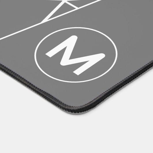 Geometrische grijze en witte driehoeken lijnen Mon Bureaumat (Hoek)