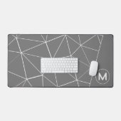 Geometrische grijze en witte driehoeken lijnen Mon Bureaumat (Keyboard & Muis)