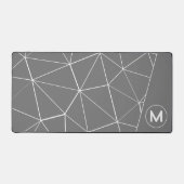 Geometrische grijze en witte driehoeken lijnen Mon Bureaumat (Voorkant)