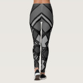 Geometrische grijze en zwarte Leggings van Joya Ev (Achterkant)