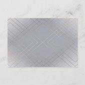 Geometrische grijze Gatsby Wedding Enclosure Card RSVP Kaartje (Achterkant)