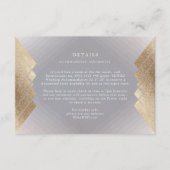 Geometrische grijze goudfilie-bruiloft RSVP kaartje (Voorkant)