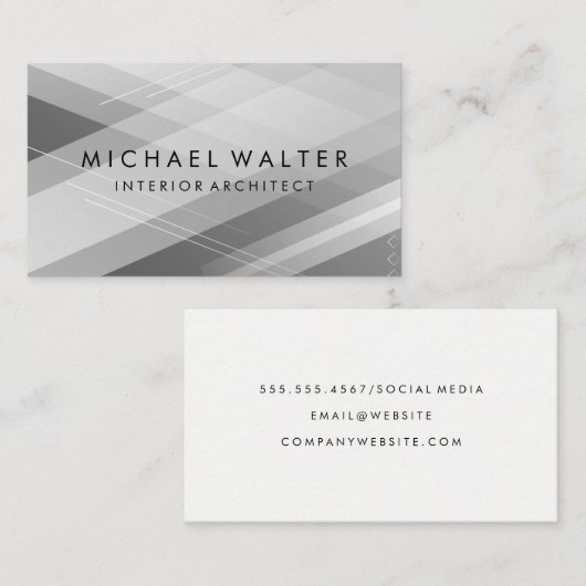 Geometrische grijze laagachtergrond visitekaartje (Voorkant / Achterkant)