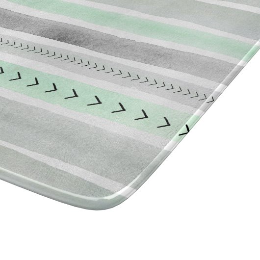 Geometrische grijze Waterverven Stripes Snijplank (Hoek)