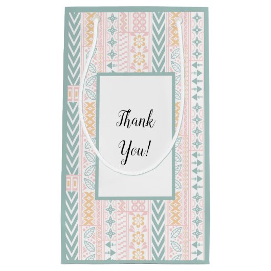 Geometrische groen doorsnede klein cadeauzakje (Voorkant)