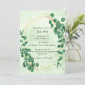 Geometrische groen Eucalyptus Leaves Vrijgezellenf Kaart (Staand voorkant)