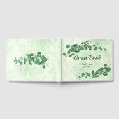 Geometrische groen Eucalyptus Leaves Wedding Gastenboek (Volledig)
