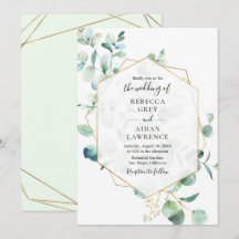 Geometrische groen Eucalyptus Leaves Wedding