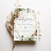 Geometrische groen gouden Baby shower uitnodiging