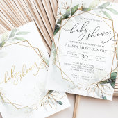 Geometrische groen gouden Baby shower uitnodiging