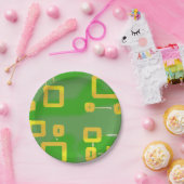 Geometrische Groen Papieren Bordje (Feest)