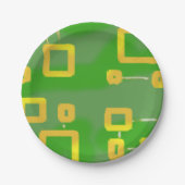 Geometrische Groen Papieren Bordje (Voorkant)