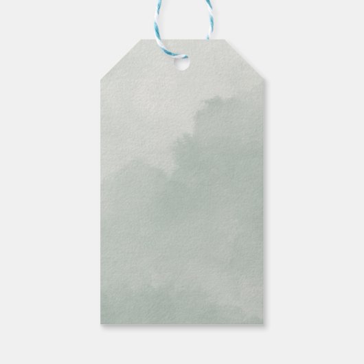 Geometrische groene elyptus Leaf Weddenschap Harte Cadeaulabel (Achterkant)