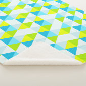 Geometrische Groene en Blauwe Driehoeken Modern Pa Sherpa Deken (3/4)