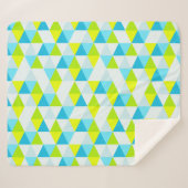Geometrische Groene en Blauwe Driehoeken Modern Pa Sherpa Deken (Voorkant (horizontaal))