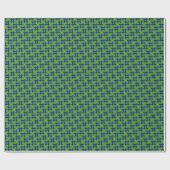 Geometrische groene en blauwe klavertjevier cadeaupapier (Vlak)