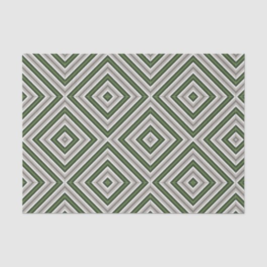 Geometrische groene en taupe tissuepapier (Voorkant)