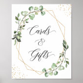 Geometrische groene Eucalyptus-Kaarten en cadeaubo Poster (Voorkant)