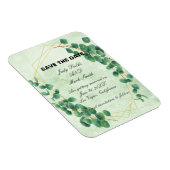 Geometrische groene Eucalyptus laat de datum op Magneet (Rechterzijde)