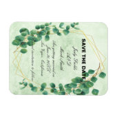 Geometrische groene Eucalyptus laat de datum op Magneet (Horizontaal)