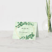 Geometrische groene Eucalyptus Leaves Place Card Bedankkaart (Voorkant)