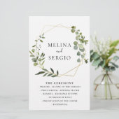 Geometrische groene eucalyptus Leaves Wedding (Staand voorkant)