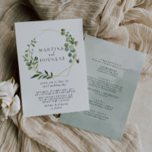 Geometrische groene Eucalyptus Rug & Front Wedding