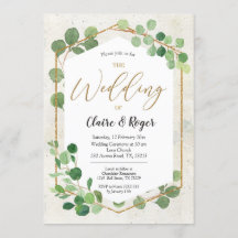 Geometrische groene Eucalyptus Wedding