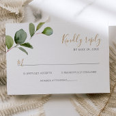 Geometrische groene Eucalyptus Wedding RSVP Kaartje
