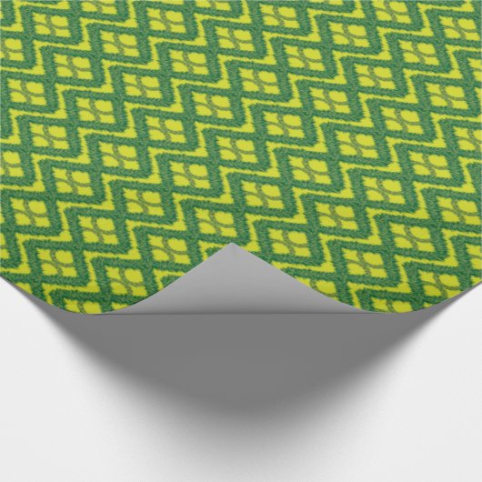 Geometrische groene Garland Squares vakantiepatroo Cadeaupapier (Hoek)