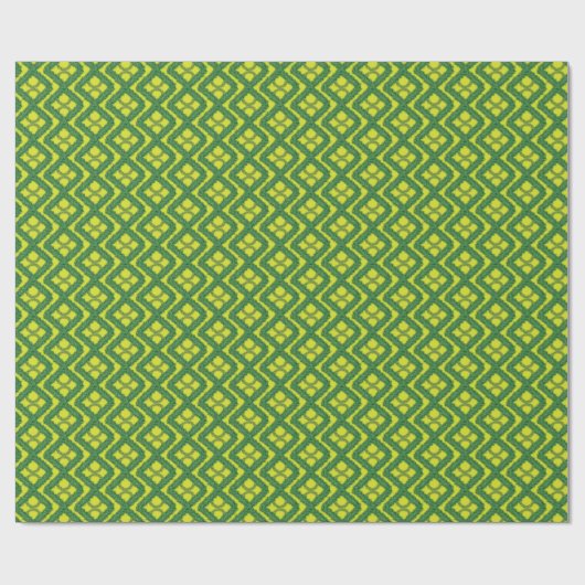 Geometrische groene Garland Squares vakantiepatroo Cadeaupapier (Vlak)