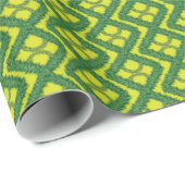 Geometrische groene Garland Squares vakantiepatroo Cadeaupapier (Rol Hoek)