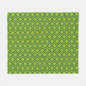 Geometrische groene Garland Squares vakantiepatroo Fleece Deken (Voorkant (Horizontaal))