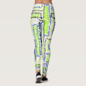Geometrische groene gele blauwe zwarte Leggings (Achterkant)