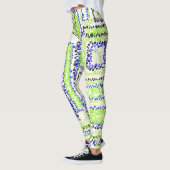 Geometrische groene gele blauwe zwarte Leggings (Links)