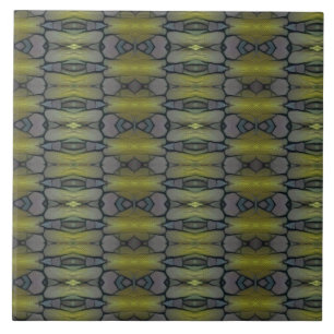 Geometrische groene grasmos bladeren tegeltje