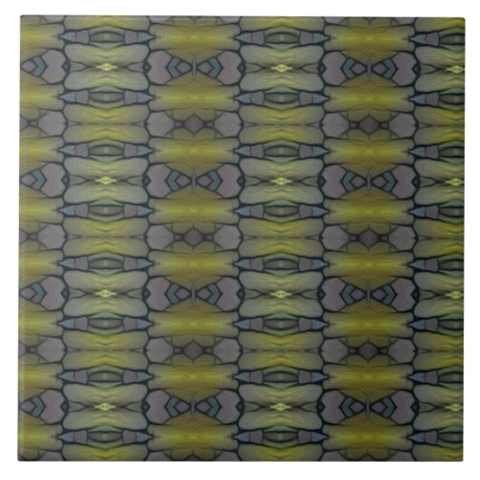 Geometrische groene grasmos bladeren tegeltje (Voorkant)