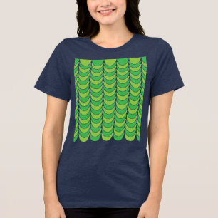 Geometrische groene halve cirkel geometrisch Tri-Blend shirt