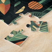 geometrische groene kikker legpuzzel (Zijkant)
