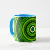 Geometrische groene Mandala Design-64555 Mok (Voorkant links)