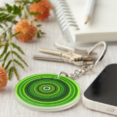 Geometrische groene Mandala Design-64555 Sleutelhanger (Voorkant Rechts)