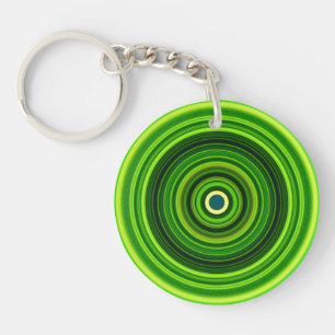 Geometrische groene Mandala Design-64555 Sleutelhanger