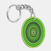 Geometrische groene Mandala Design-64555 Sleutelhanger (Voorkant Links)
