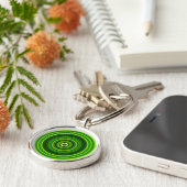 Geometrische groene Mandala Design-64555 Sleutelhanger (Zijkant)