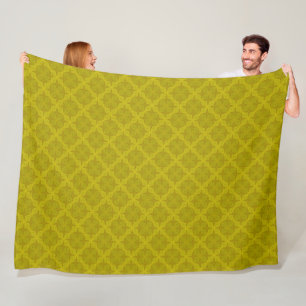 Geometrische groene olijf art deco fleece deken