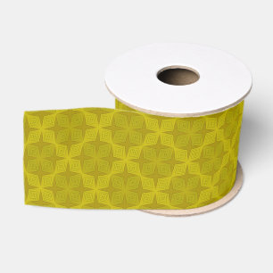 Geometrische groene olijf art deco grosgrain lint