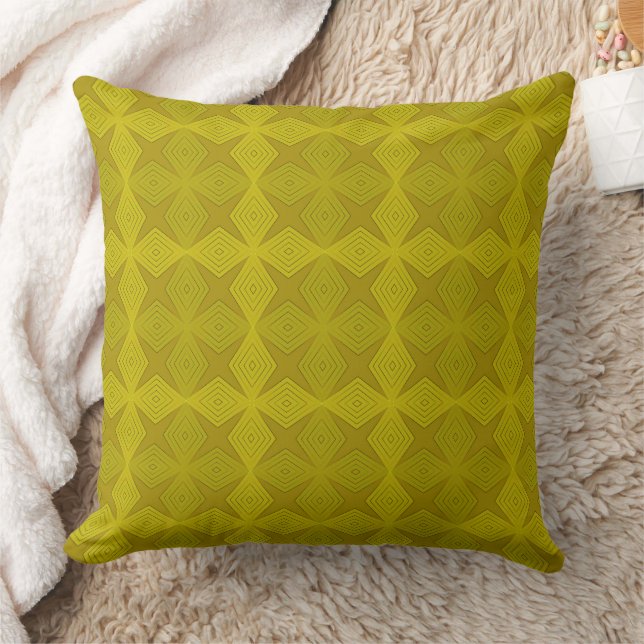 Geometrische groene olijf art deco kussen (Deken)