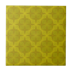 Geometrische groene olijf art deco tegeltje