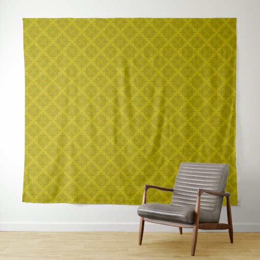 Geometrische groene olijf art deco wandkleed (In Situ (horizontaal))