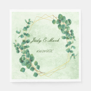 Geometrische groene planten Eucalyptus bladeren pa Servet